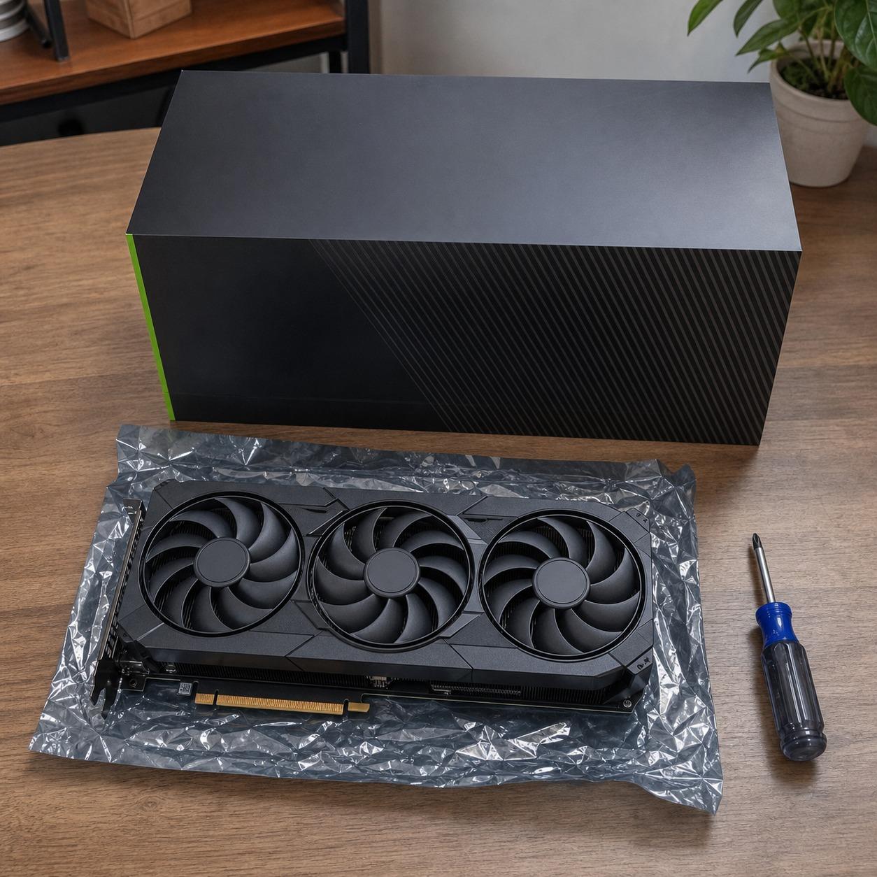 Sold open box NVIDIA GeForce RTX 4080 Super Graphics Card photographed by the seller