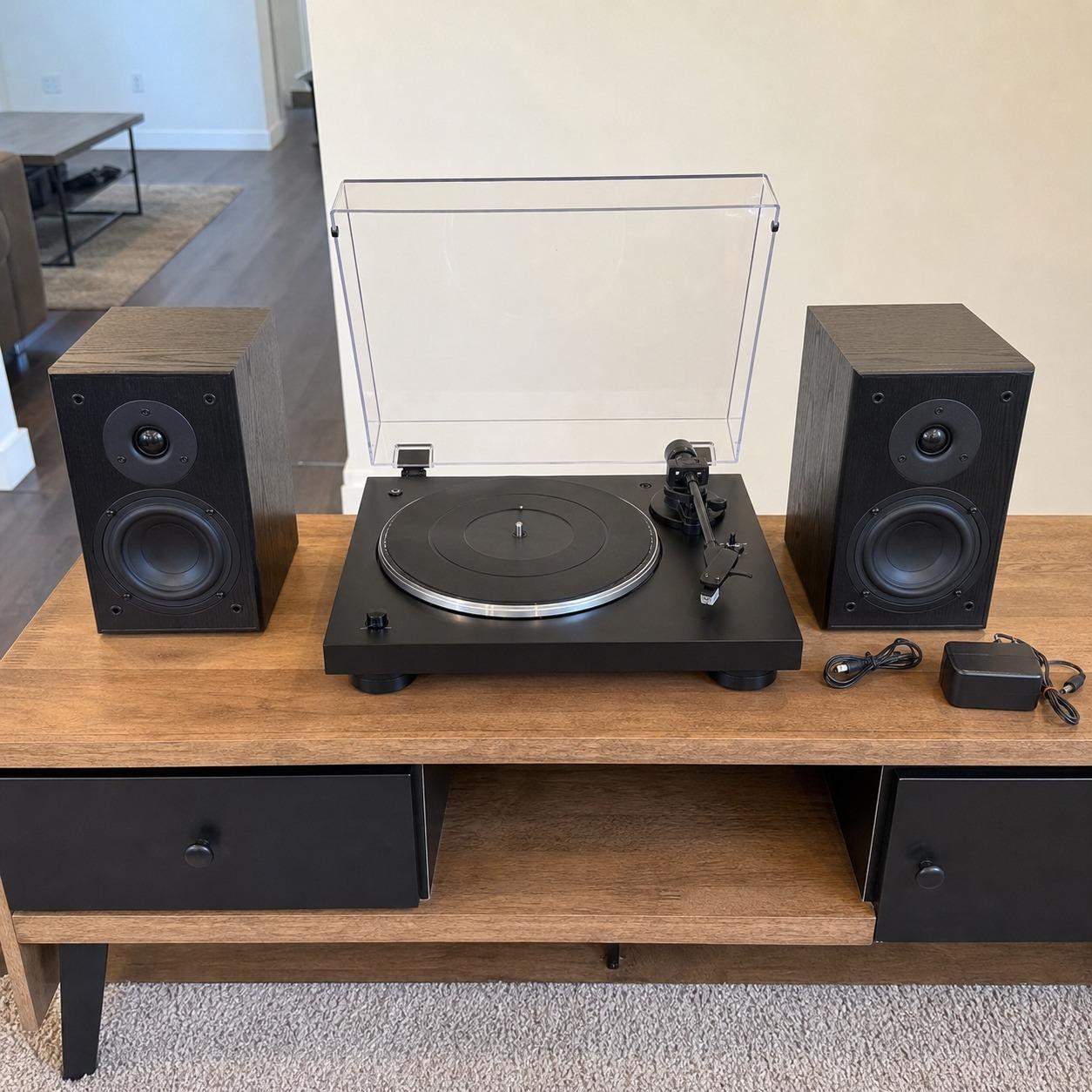 Sold like new Audio-Technica AT-LP70XBT Turntable Bundle photographed by the seller